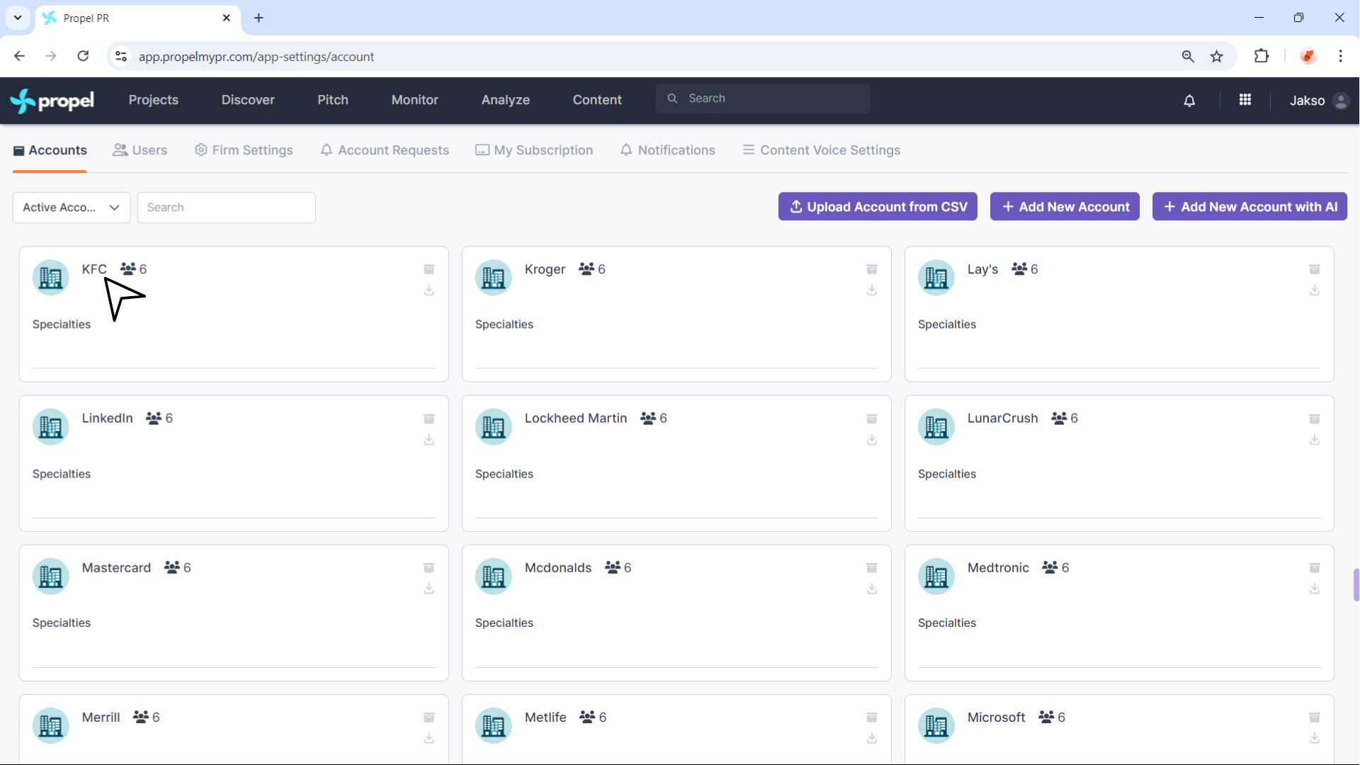 Select account screenshot