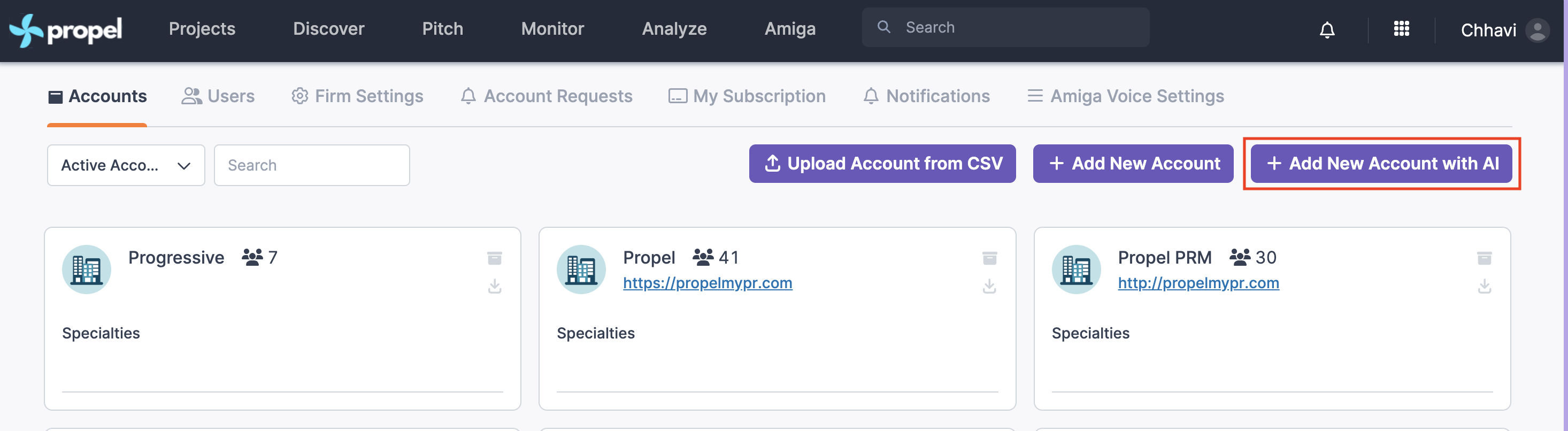 Screenshot - Add Account with AI