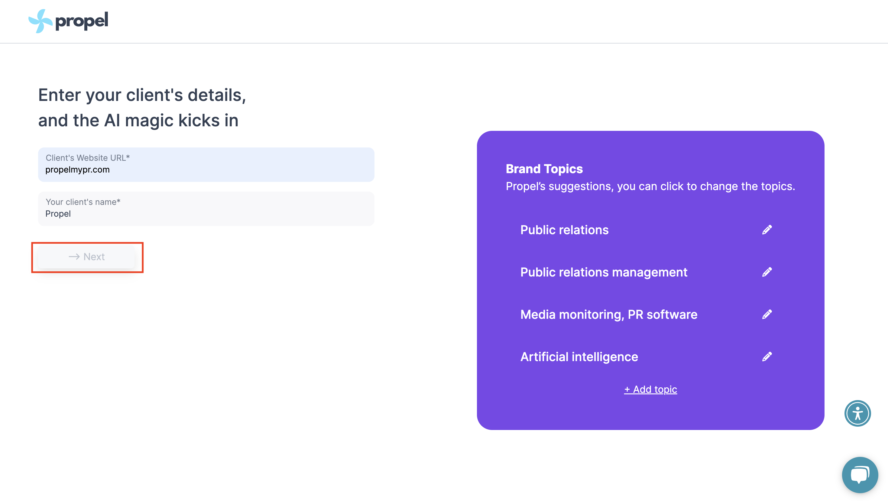 Screenshot - Brand Topics